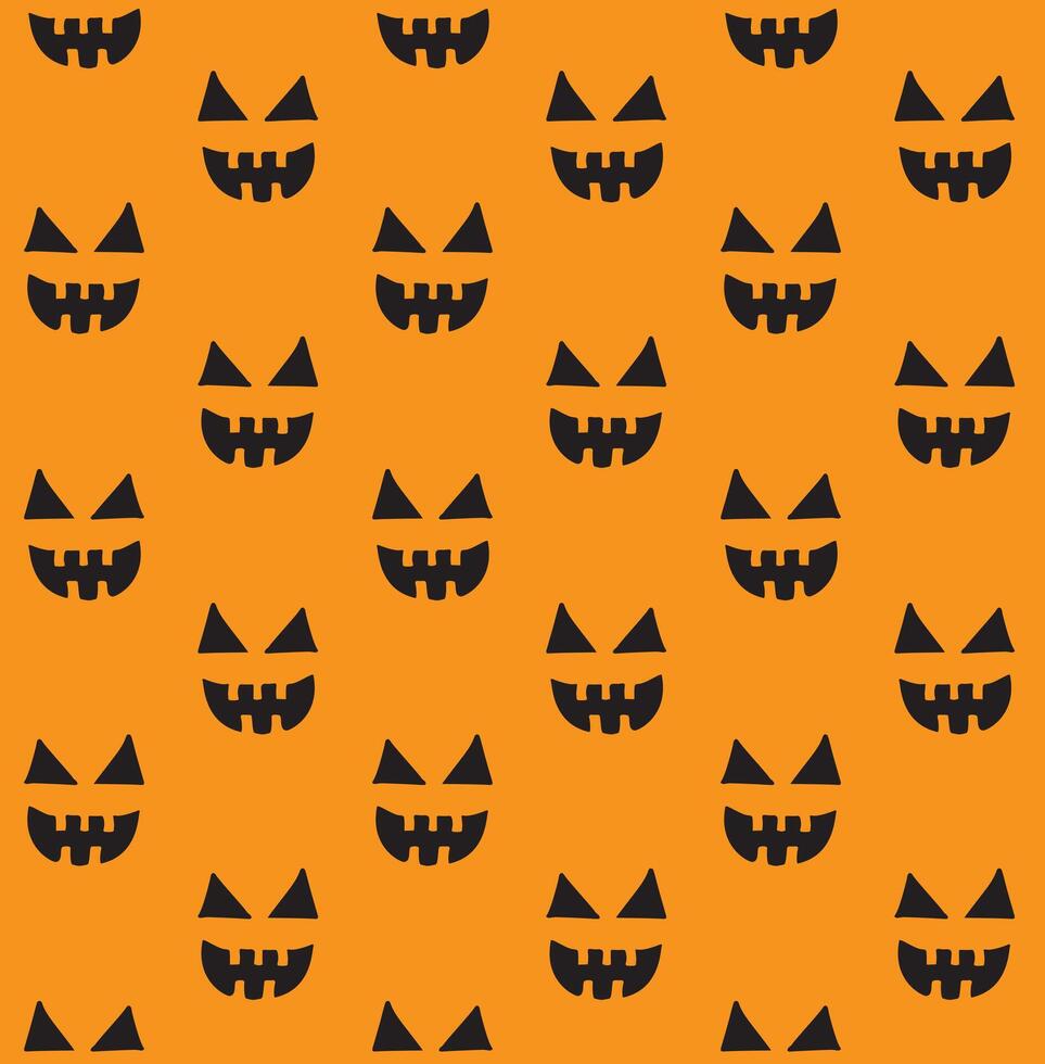 Seamless pattern of doodle sketch Halloween pumpkin face isolated on background vector