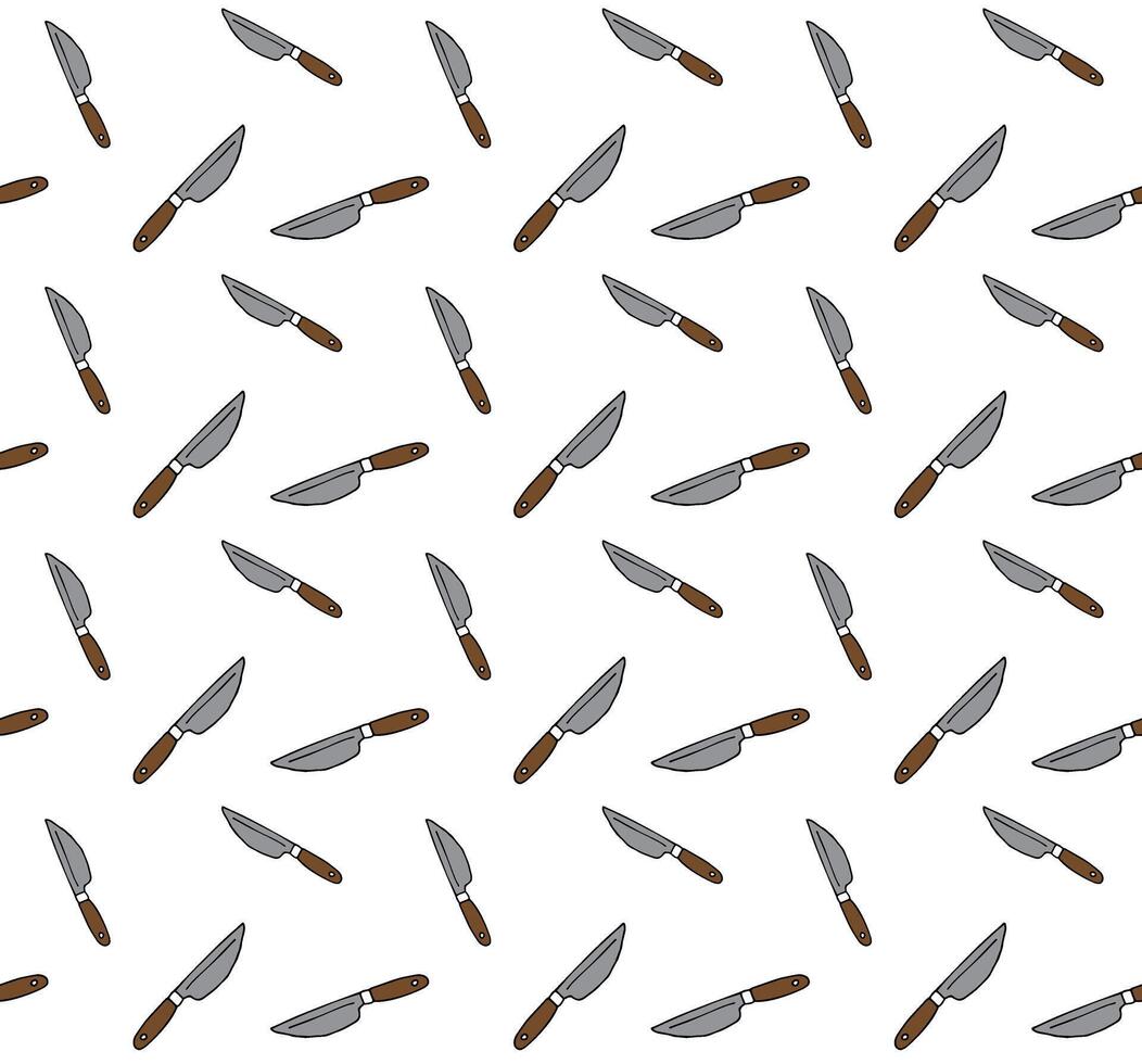Seamless pattern of hand drawn doodle sketch knife isolated on white background vector