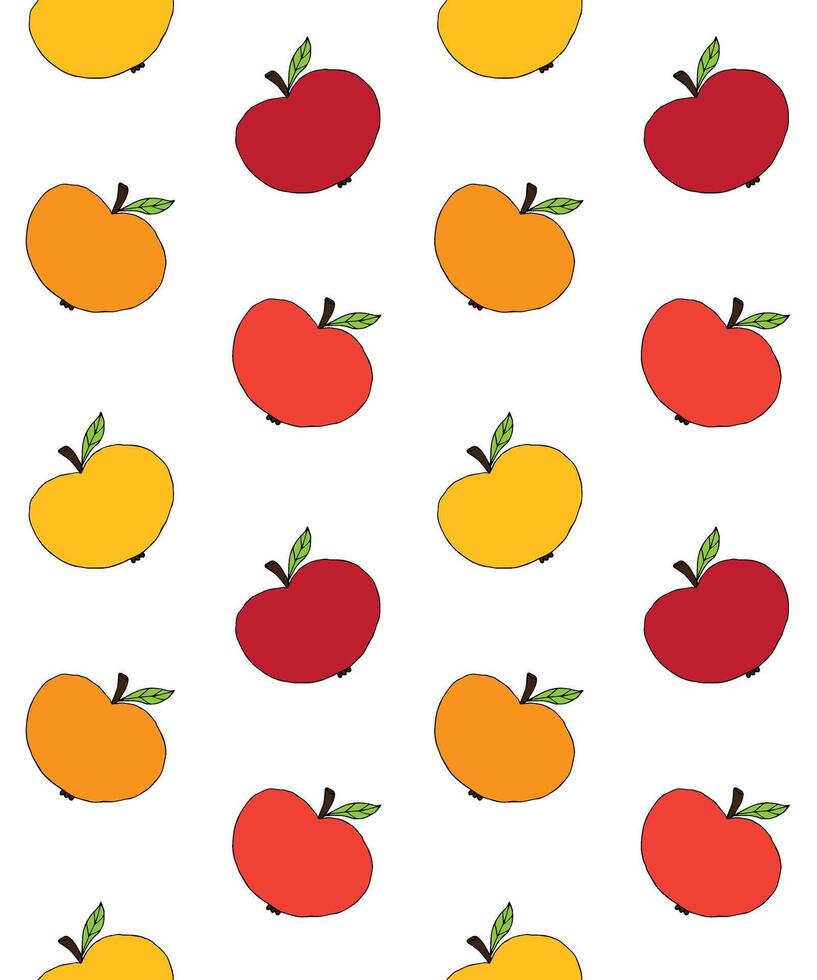 Seamless apple pattern vector