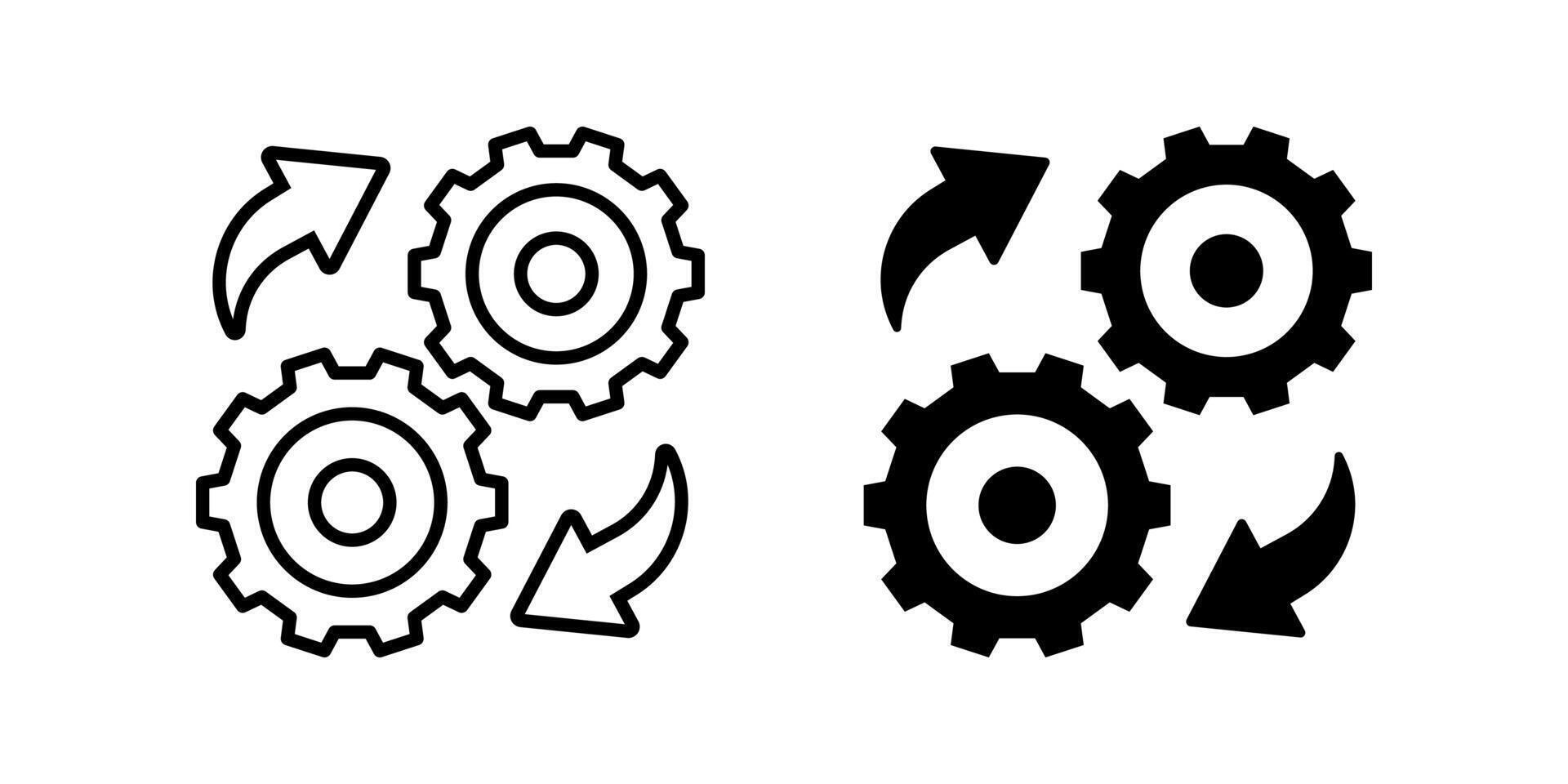 Set of Process icons. Process automation sign. for mobile concept and web design. illustration on white background vector