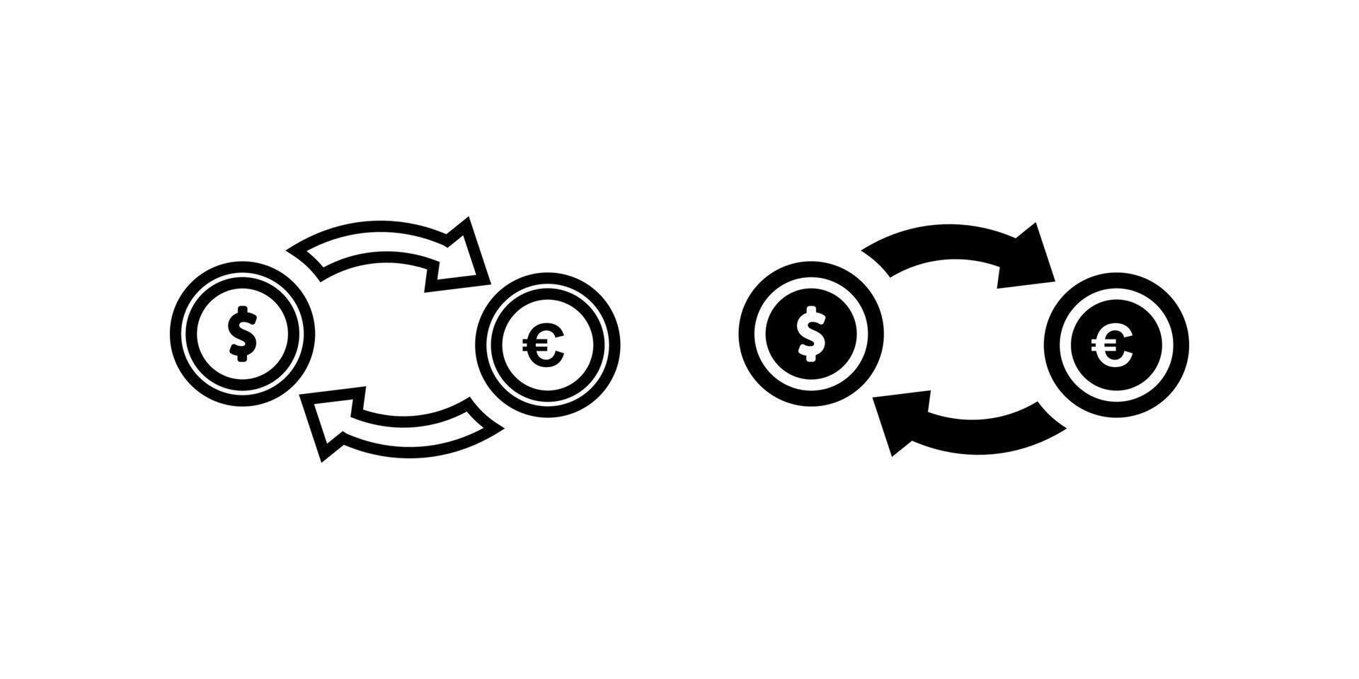 Exchange icon set. for mobile concept and web design on white background vector