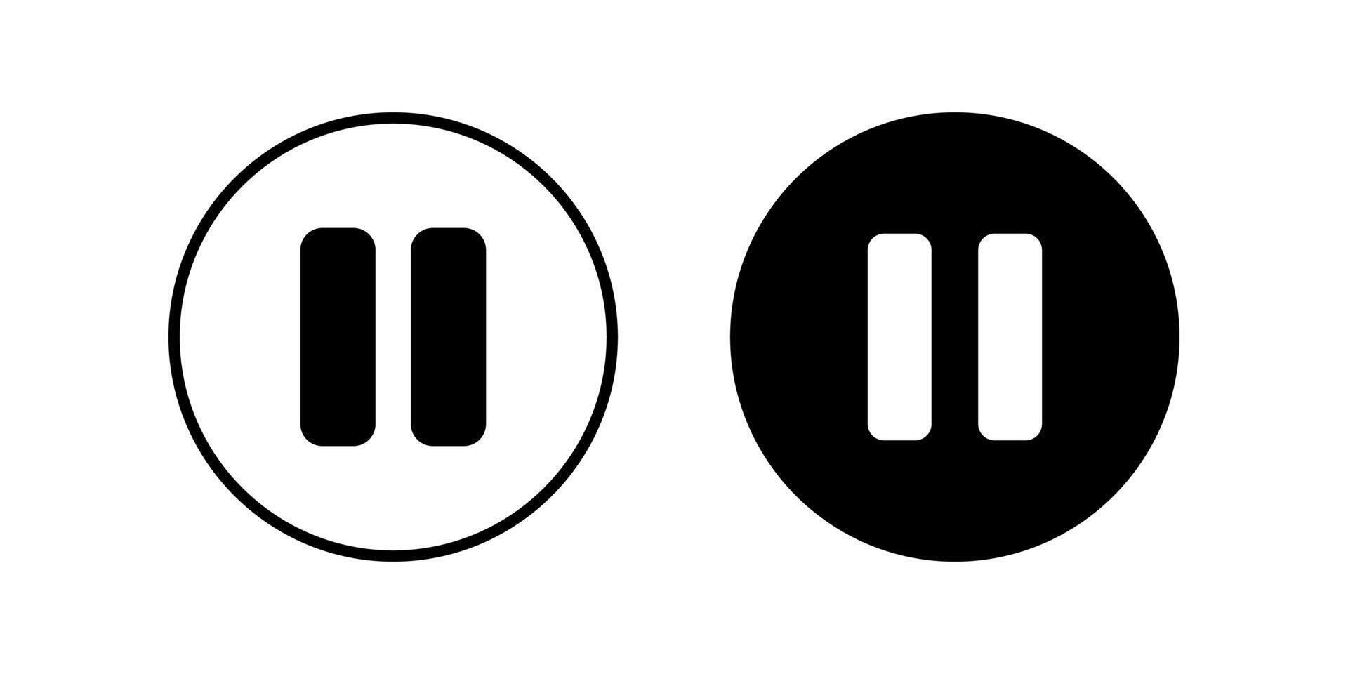 Pause Button icon set. for mobile concept and web design. illustration vector