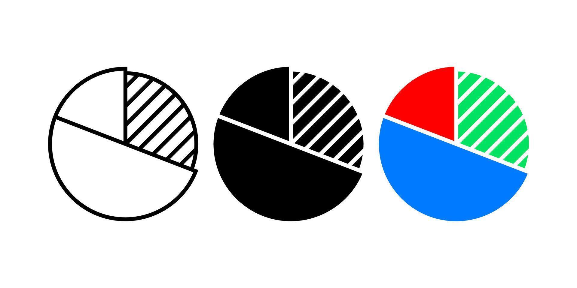 Pie Chart icon set. diagram sign. for mobile concept and web design. illustration on white background vector