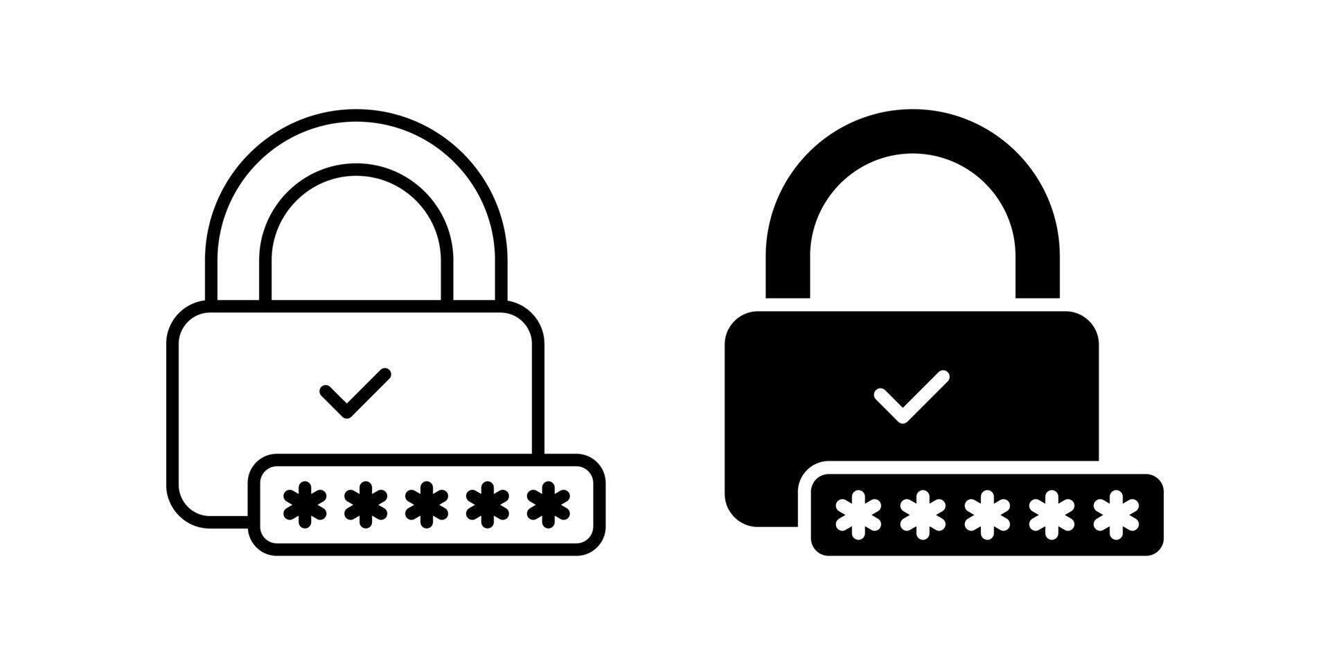Password Icon Set. for mobile concept and web design. illustration vector