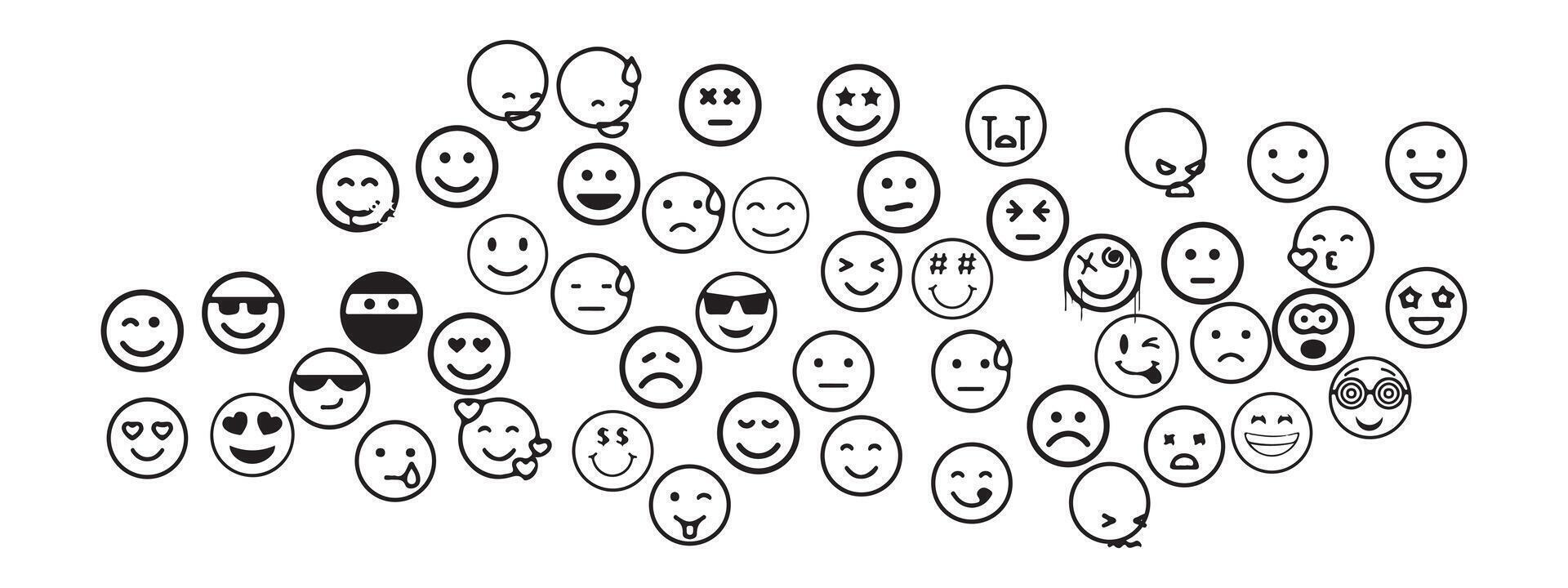 Happy emoji emoticon set- Avatar and emoji icon set vector