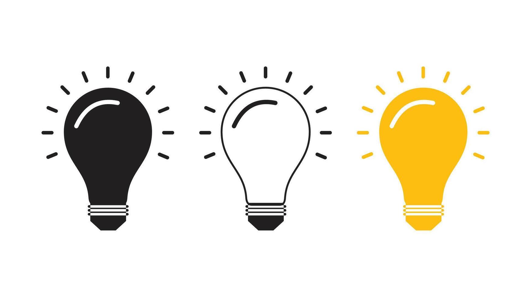Lightbulb icon on light background. Idea symbol. vector