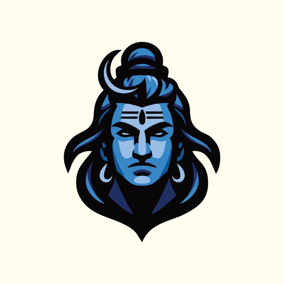 Lord shiva avatar logo design vector