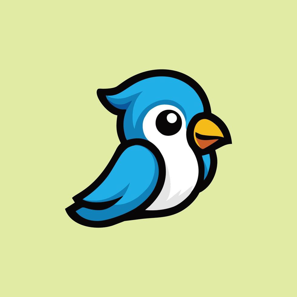 A cartoon bird with a beak and a blue head vector