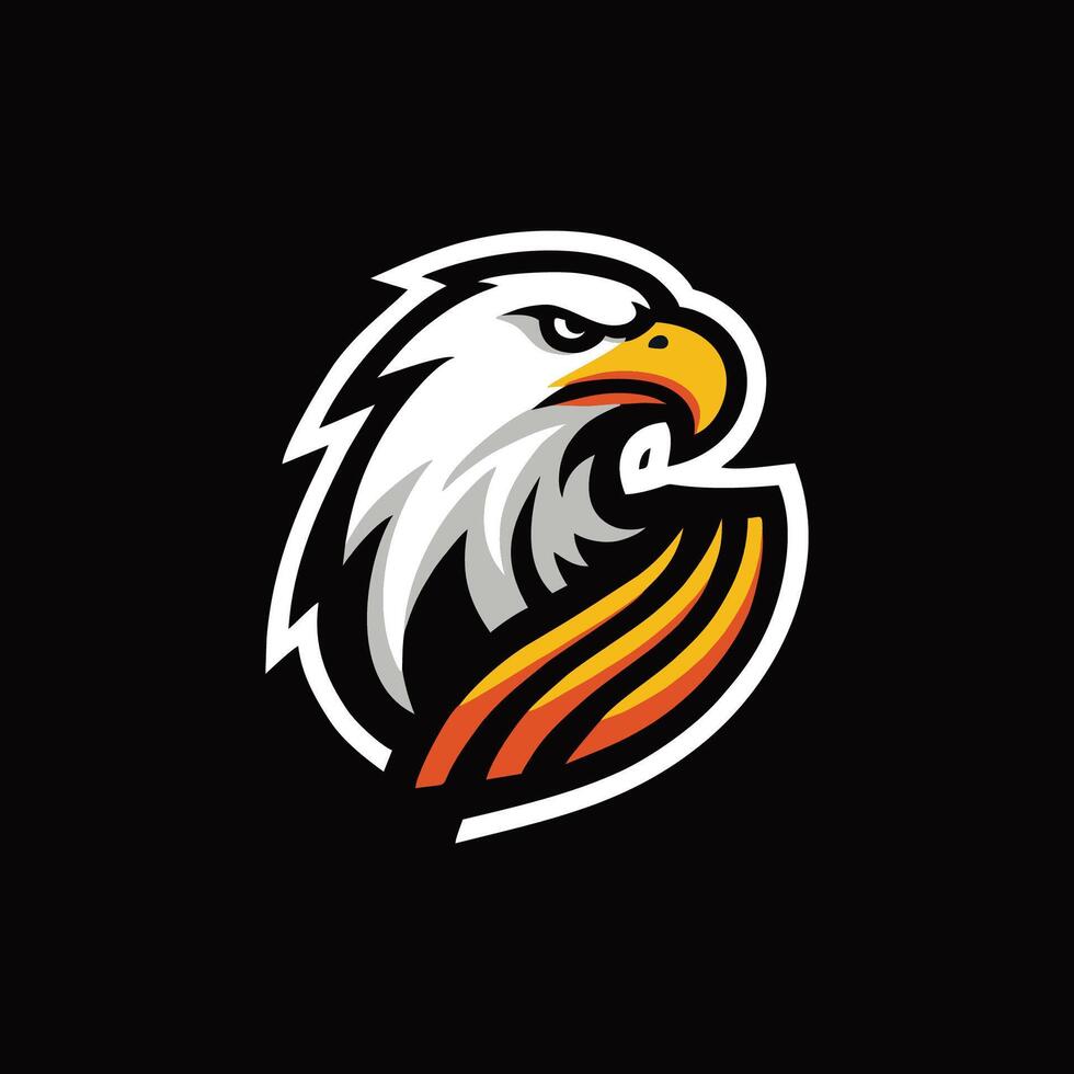 An eagle head logo on a black background vector