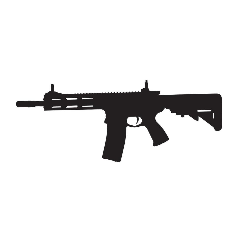 Assault rifle submachinesilhouette on a white background vector