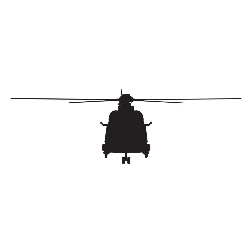 A silhouette of a helicopter on a white background vector