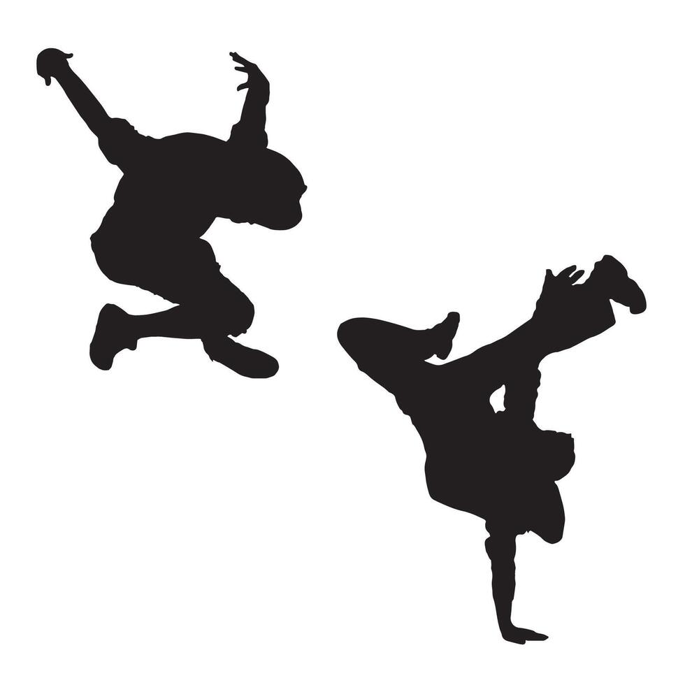 Breakdance silhouette illustration vector