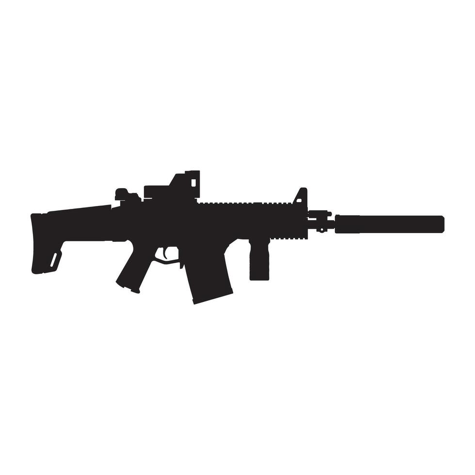An Assault Rifle Silhouette Art vector