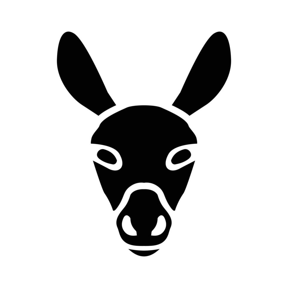 A black and white donkey head icon on a white background vector
