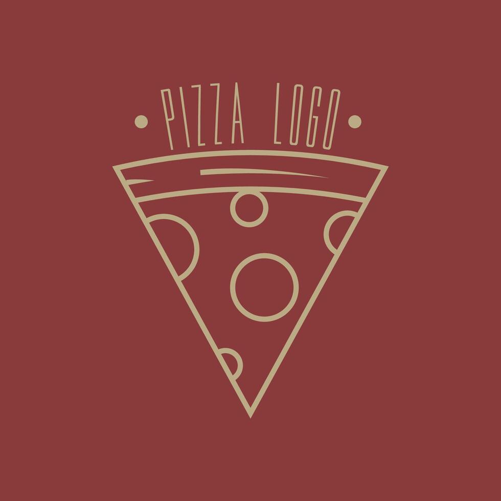 Pizza line brand logo design template vector