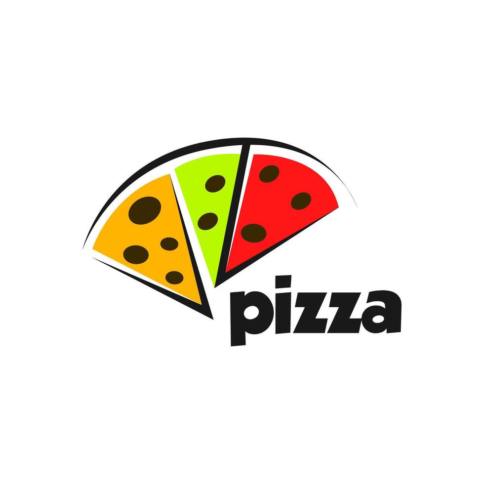 Pizza colorful brand logo design template vector