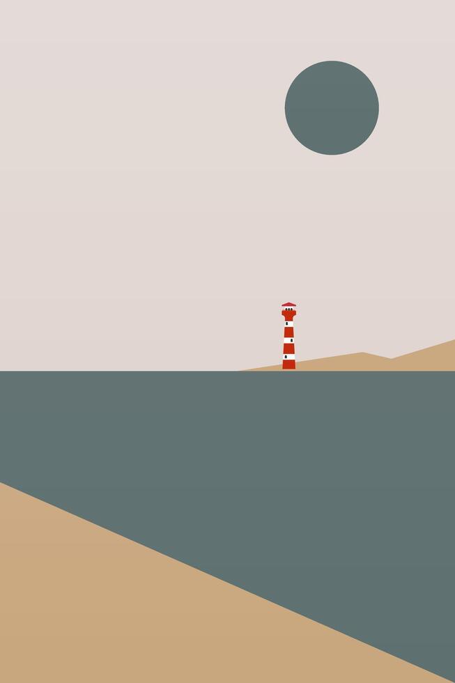 Abstract flat minimalist seascape vector