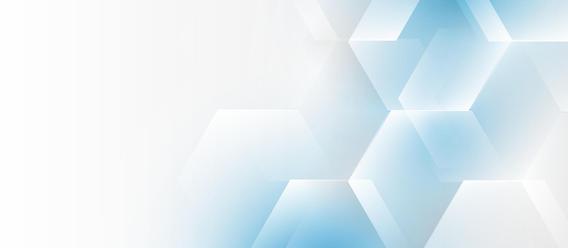 Light blue abstract background with hexagonal geometric pattern vector