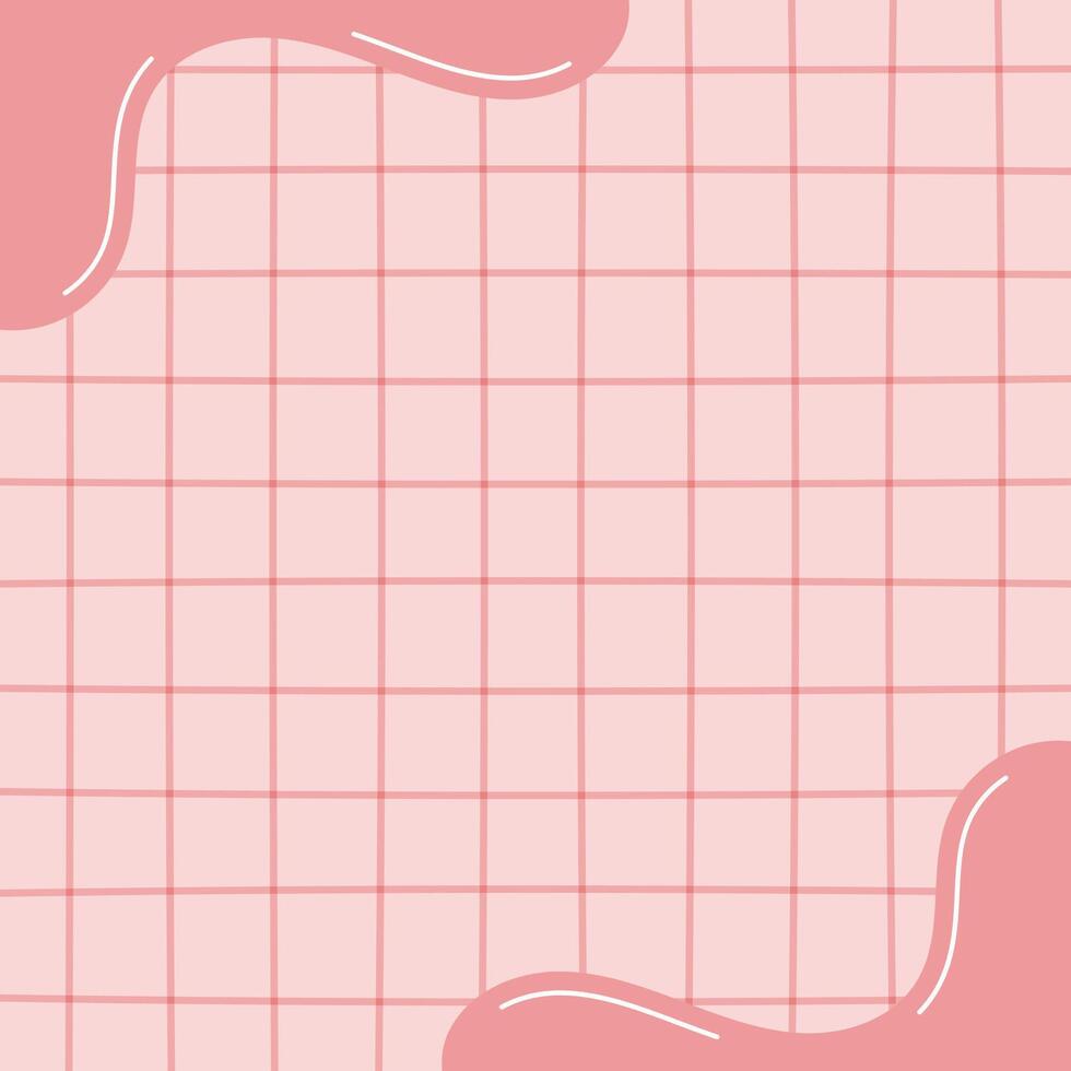cute pink grid background vector