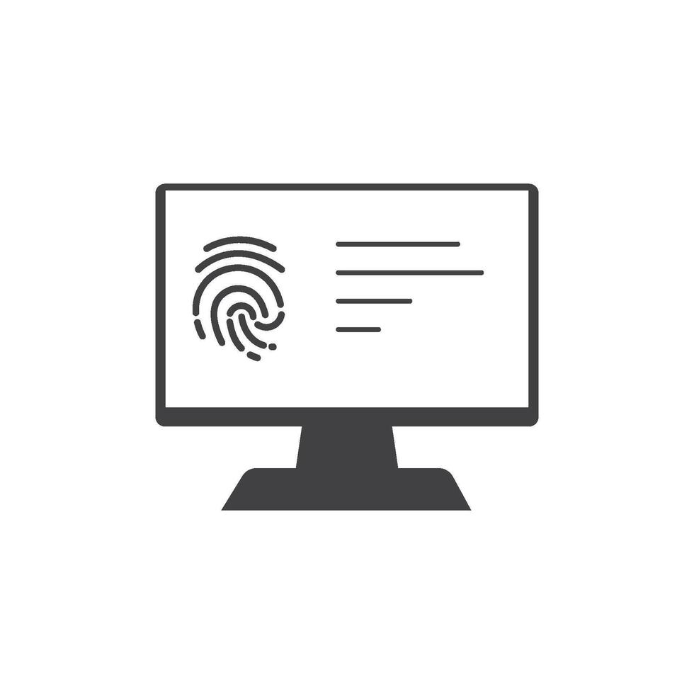 Fingerprint monitor icon vector