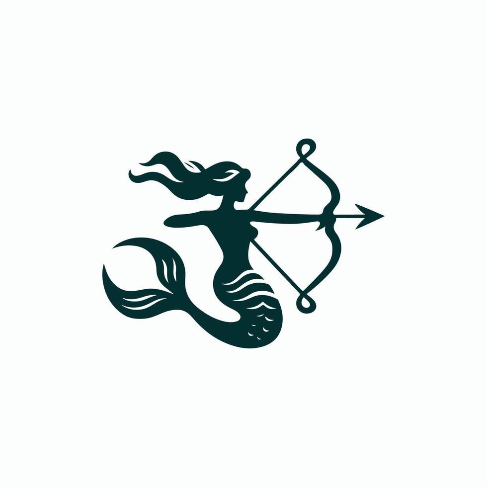 Mermaid Archer Logo vector