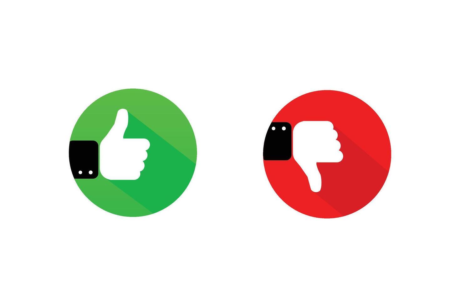 green Like and red dislike icon design vector