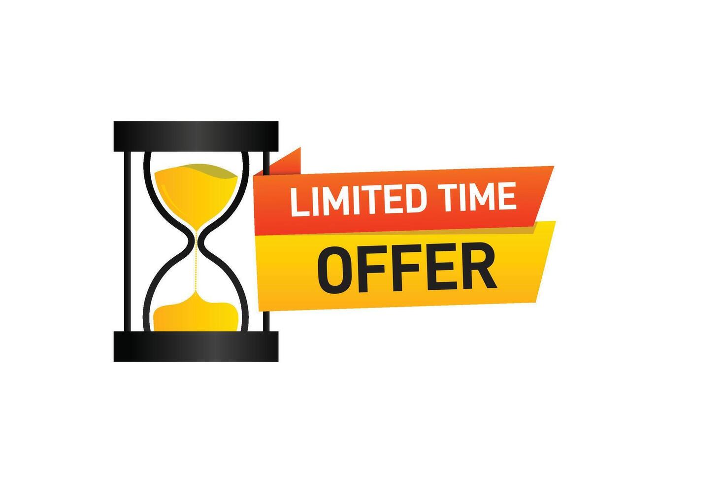 Limited Offer Banner on With sand clock vector