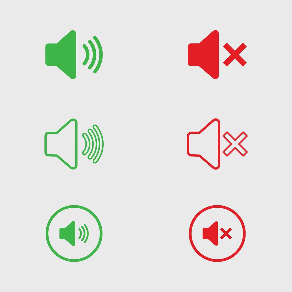 sound on and off design illustrations vector