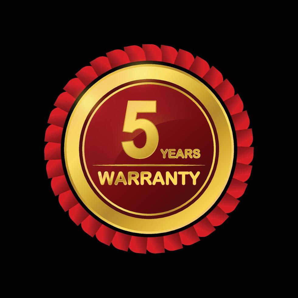 5 Year Warranty design vector