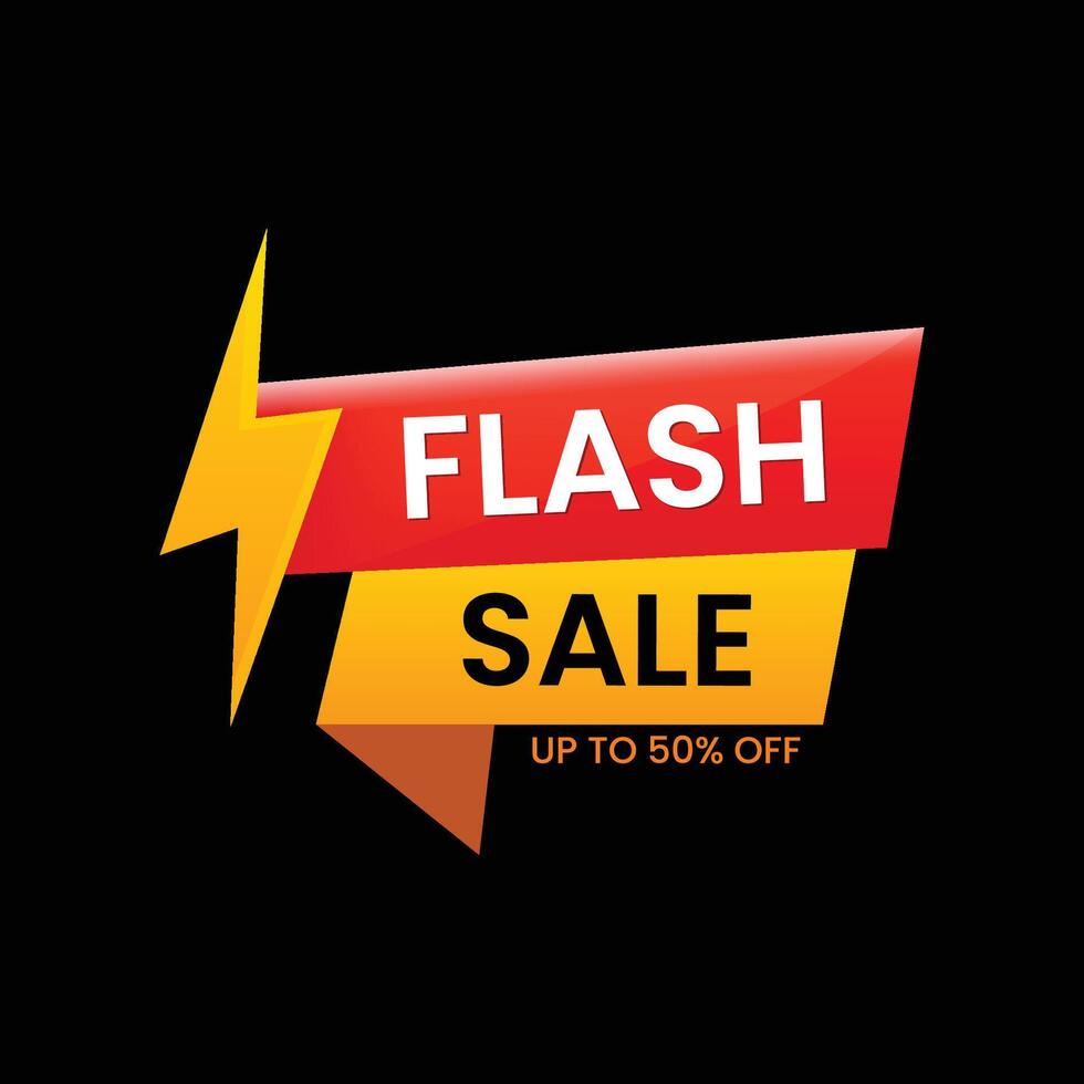 flash sale banner icon design red and yellow color vector
