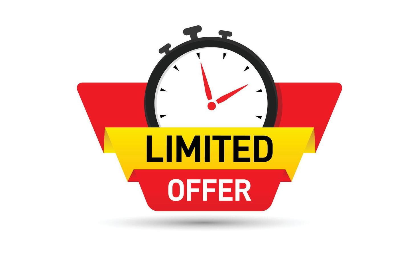 Limited Offer Banner on With clock vector