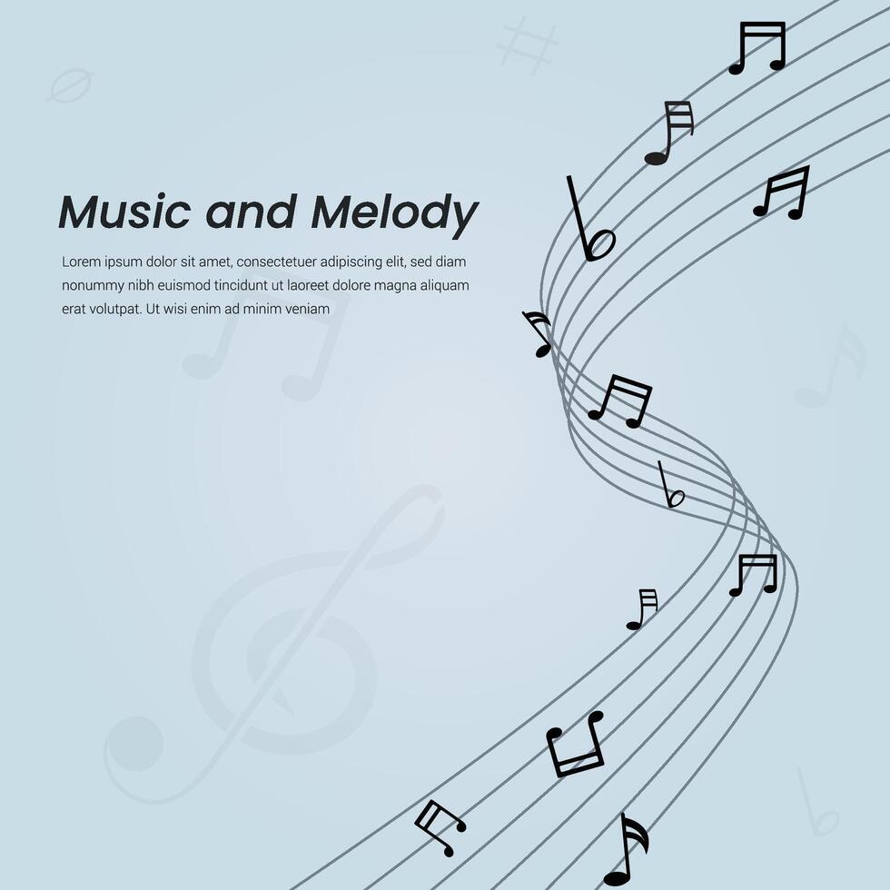 Digital art of musical notes vector