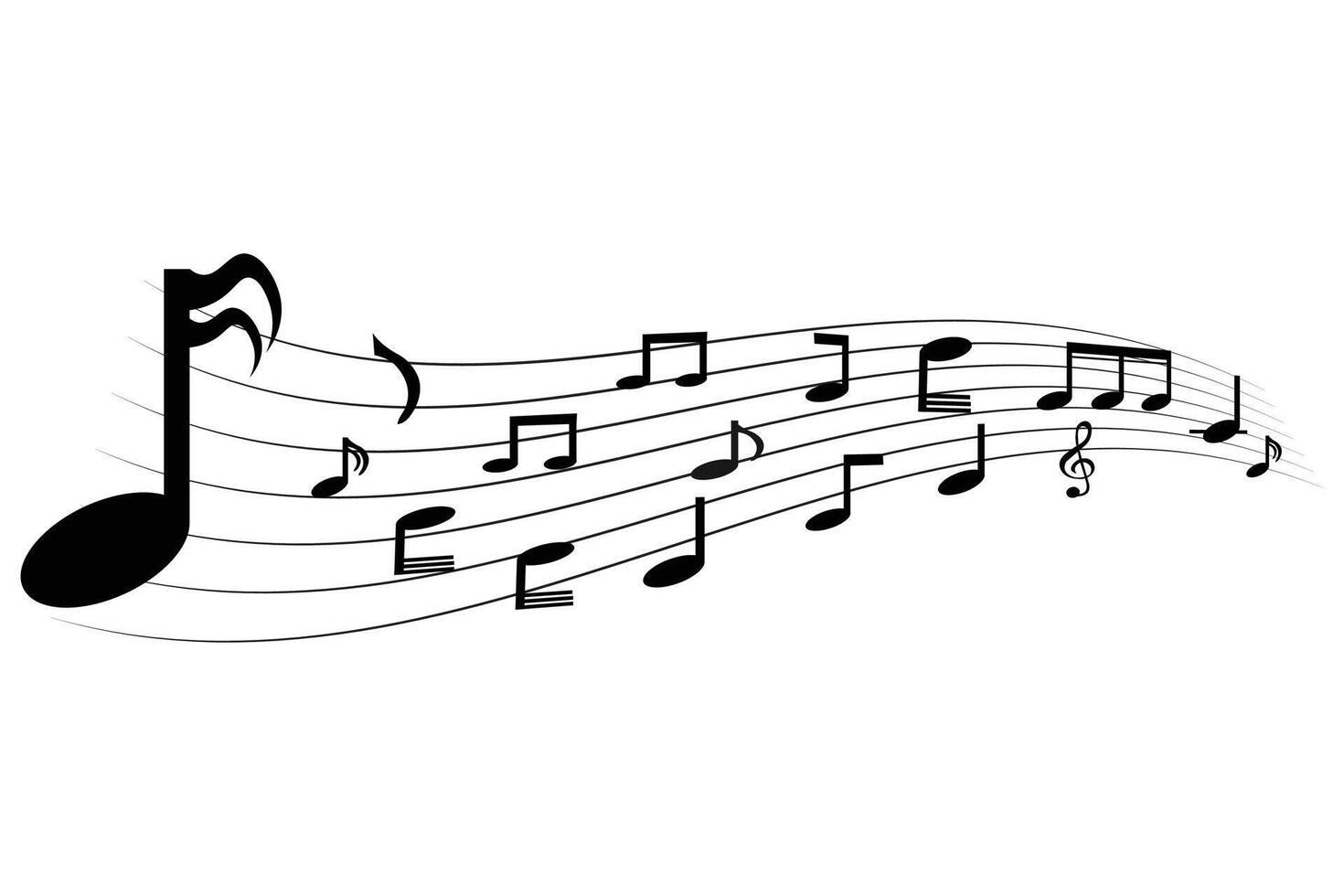 Music note icon set design vector