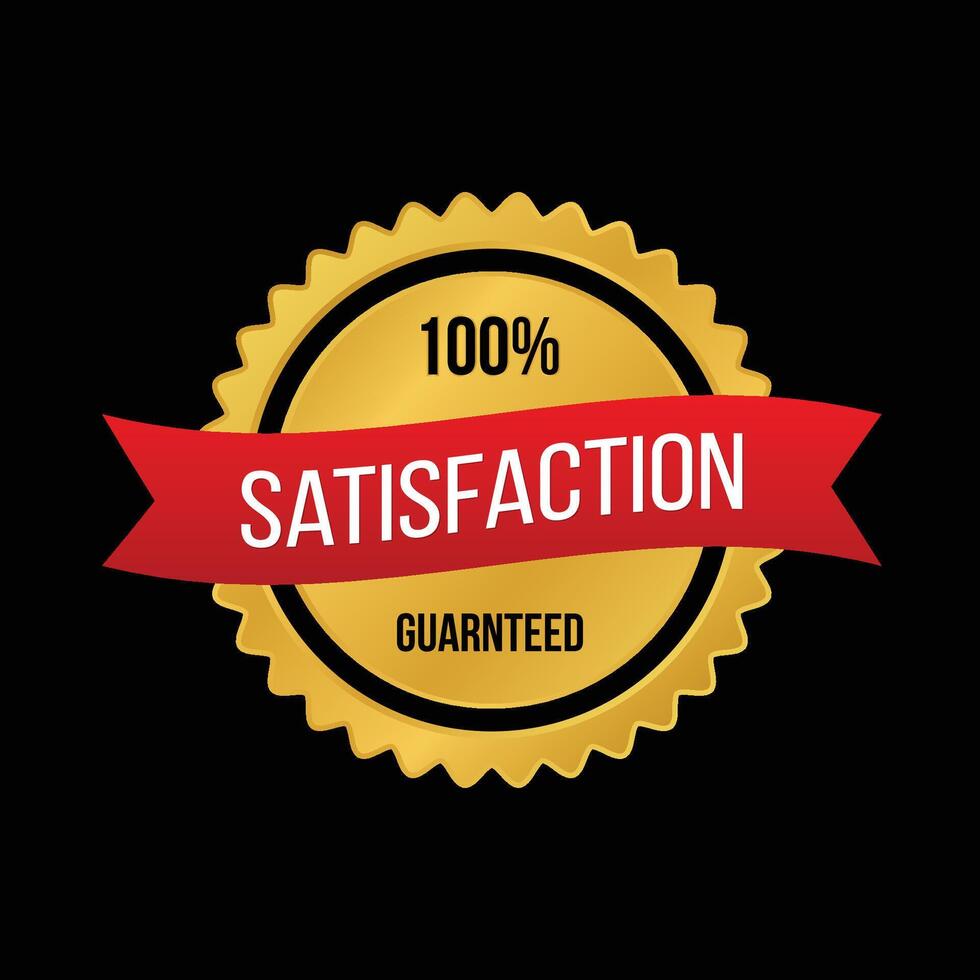 100 satisfaction guaranteed icon design vector