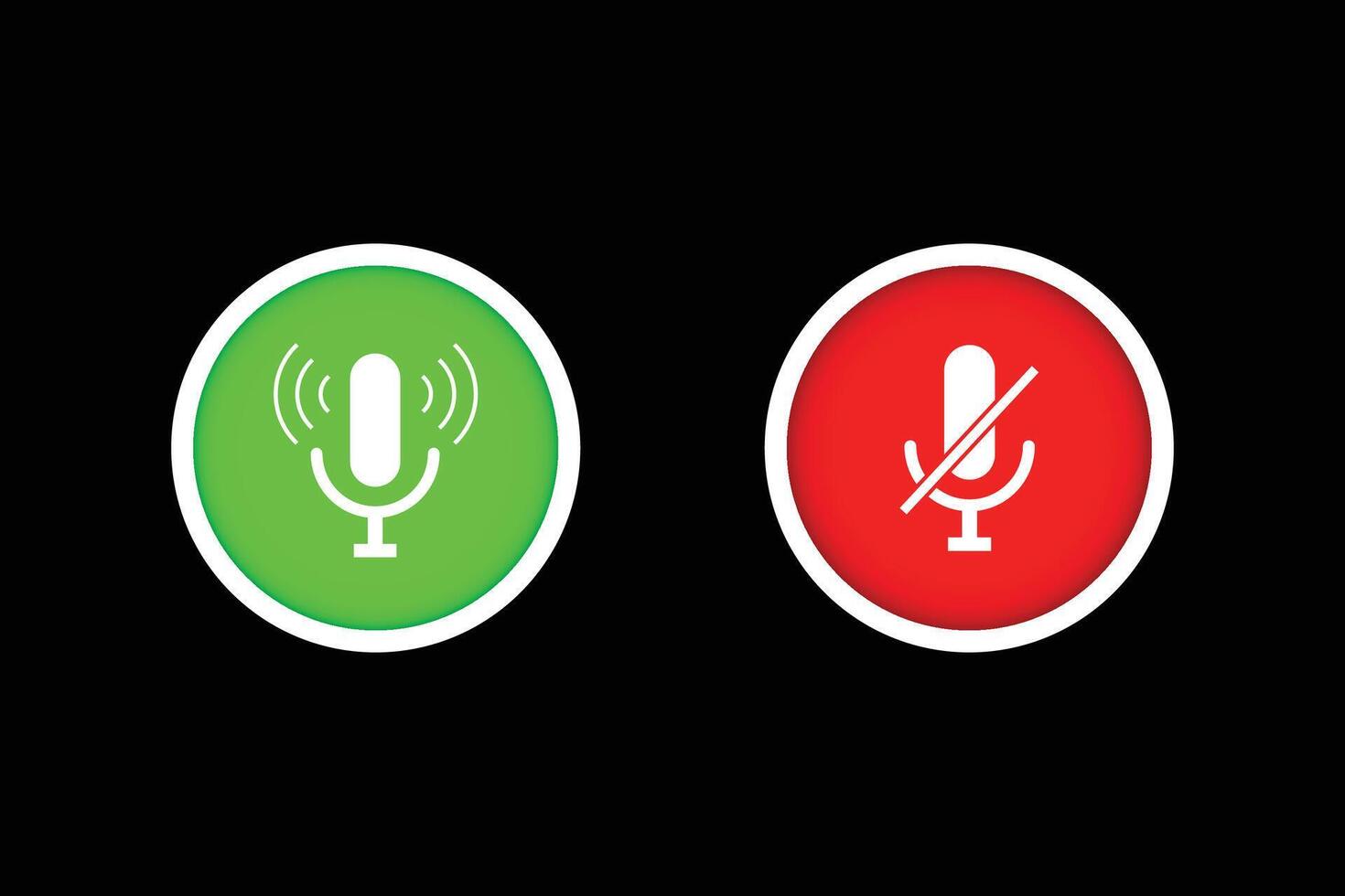 Sound on and off green and red buttons loudspeaker vector