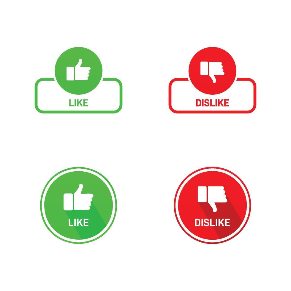 like and dislike red and green premium design vector