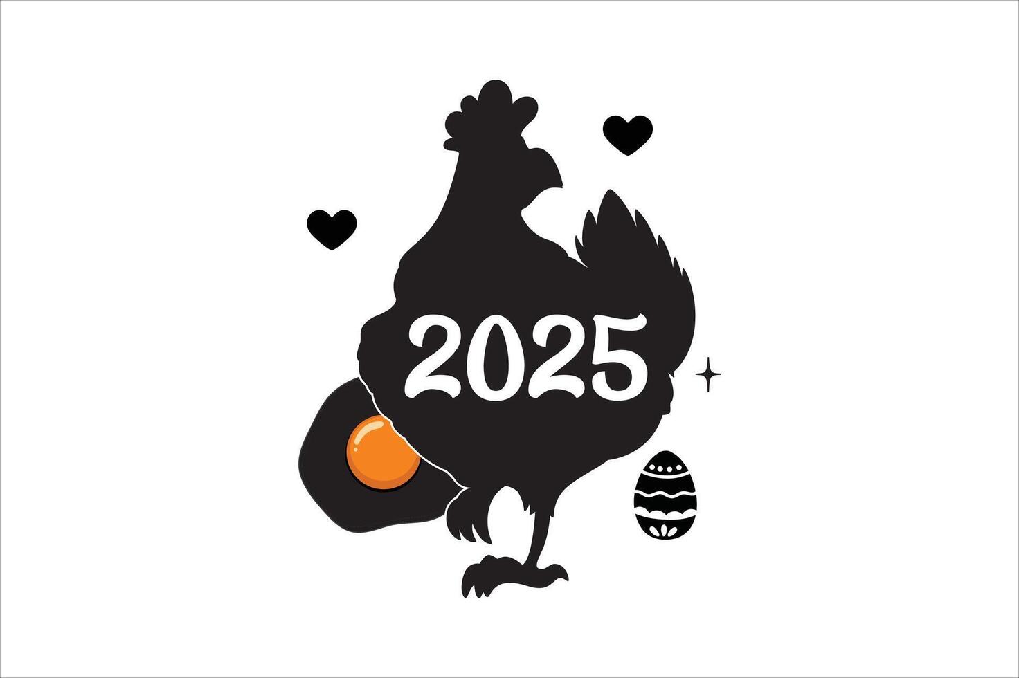 2025 egg chicken design. vector