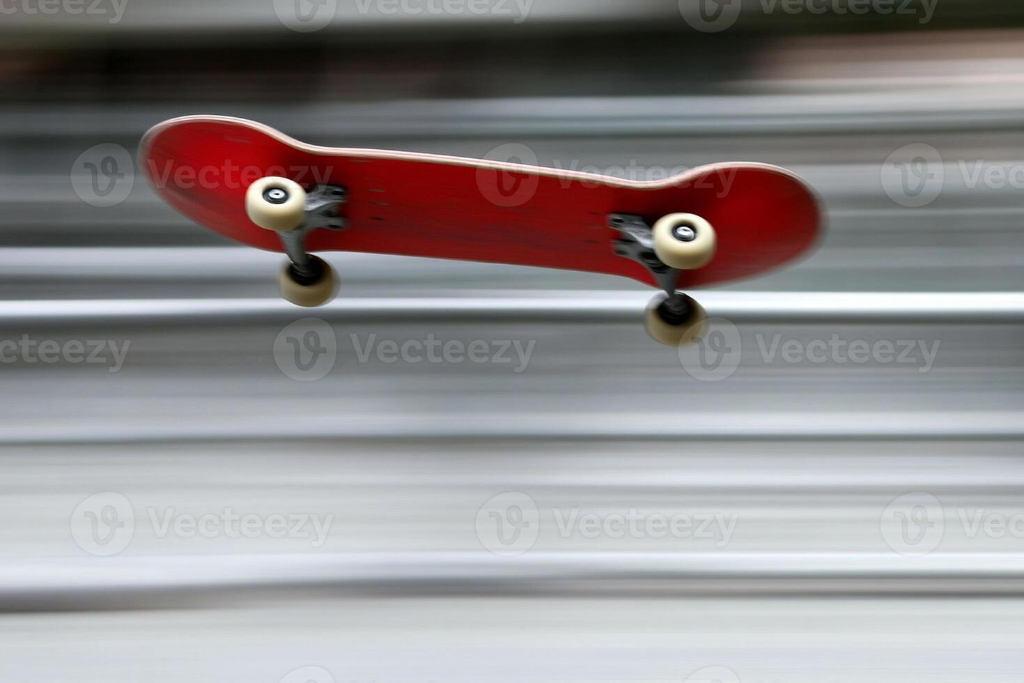 A skateboard is flying through the air photo