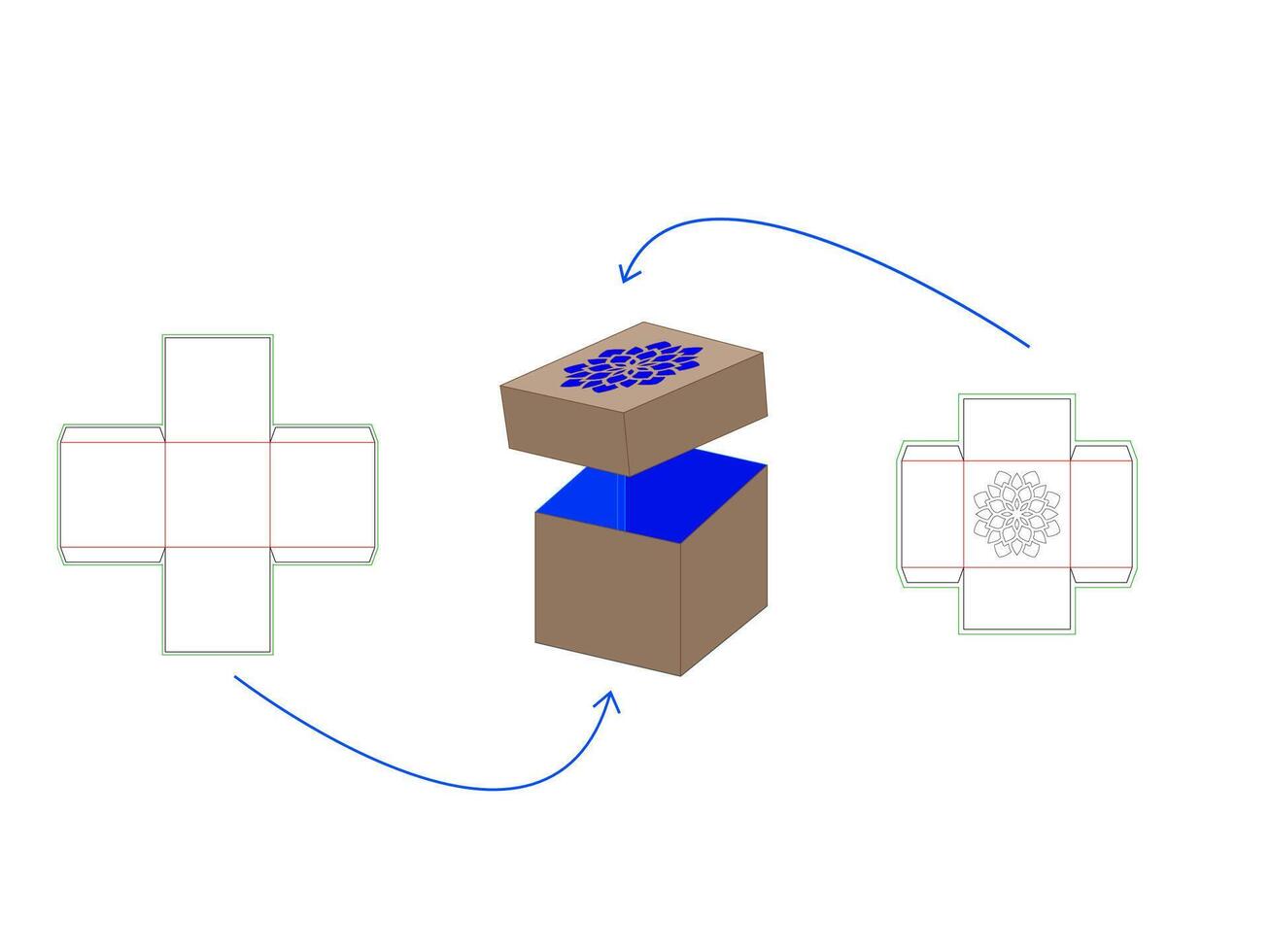 Laser pattern chocolates Box Laser cut Dieline Template vector