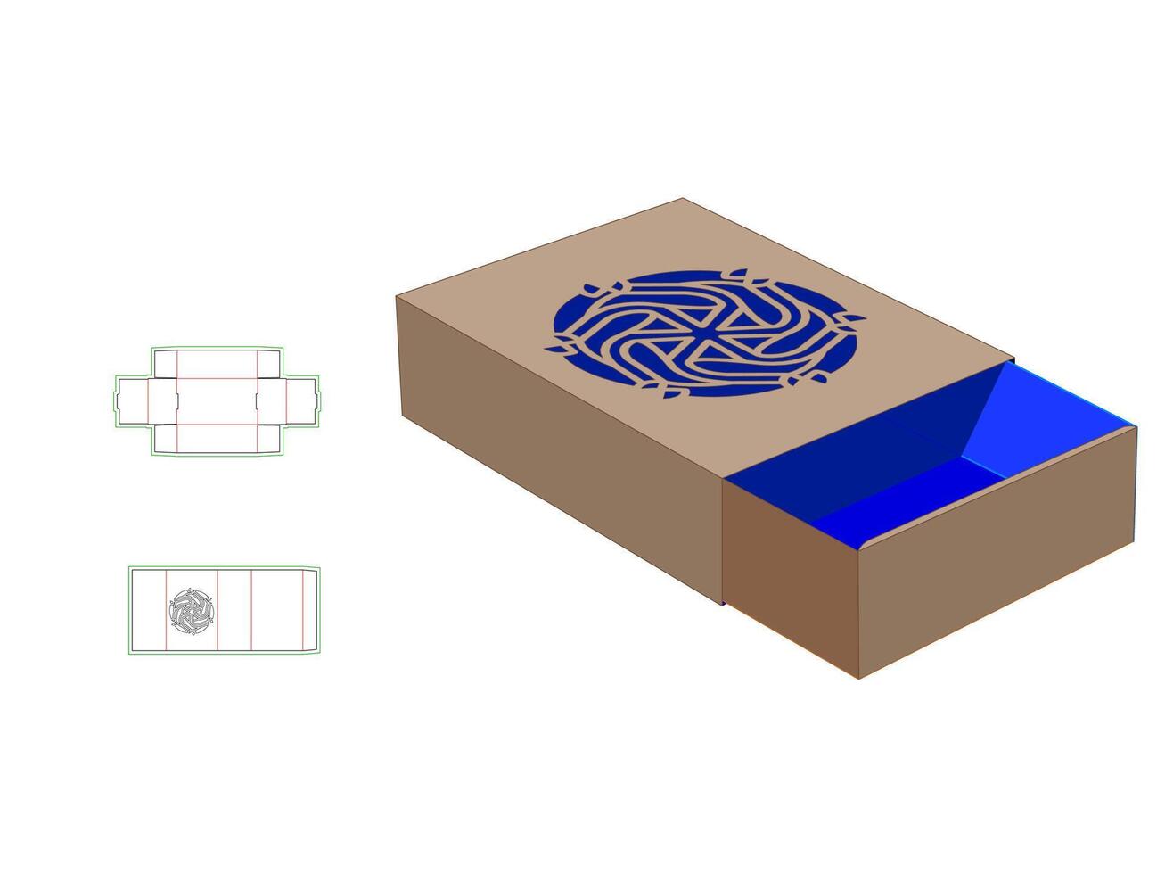 Custom match box Template with Floral mandala Laser Cut vector