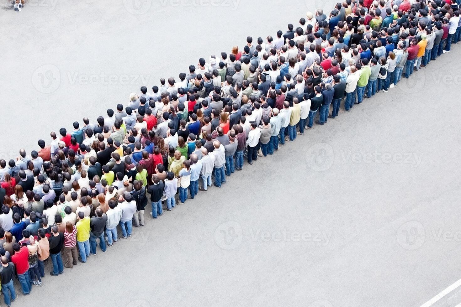 A large crowd of people standing in a line photo
