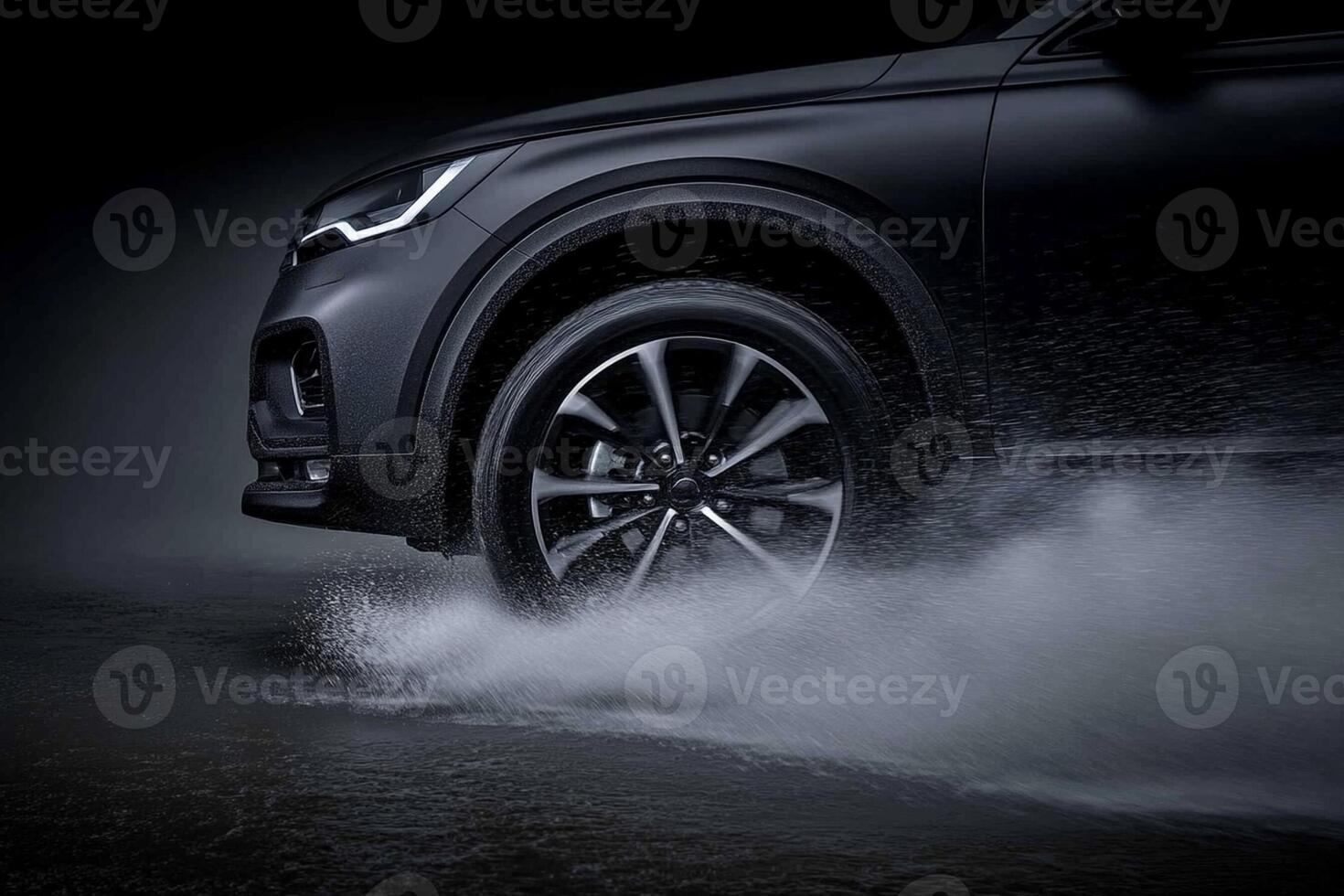 The new volkswagen q7 is shown in a splash of water photo