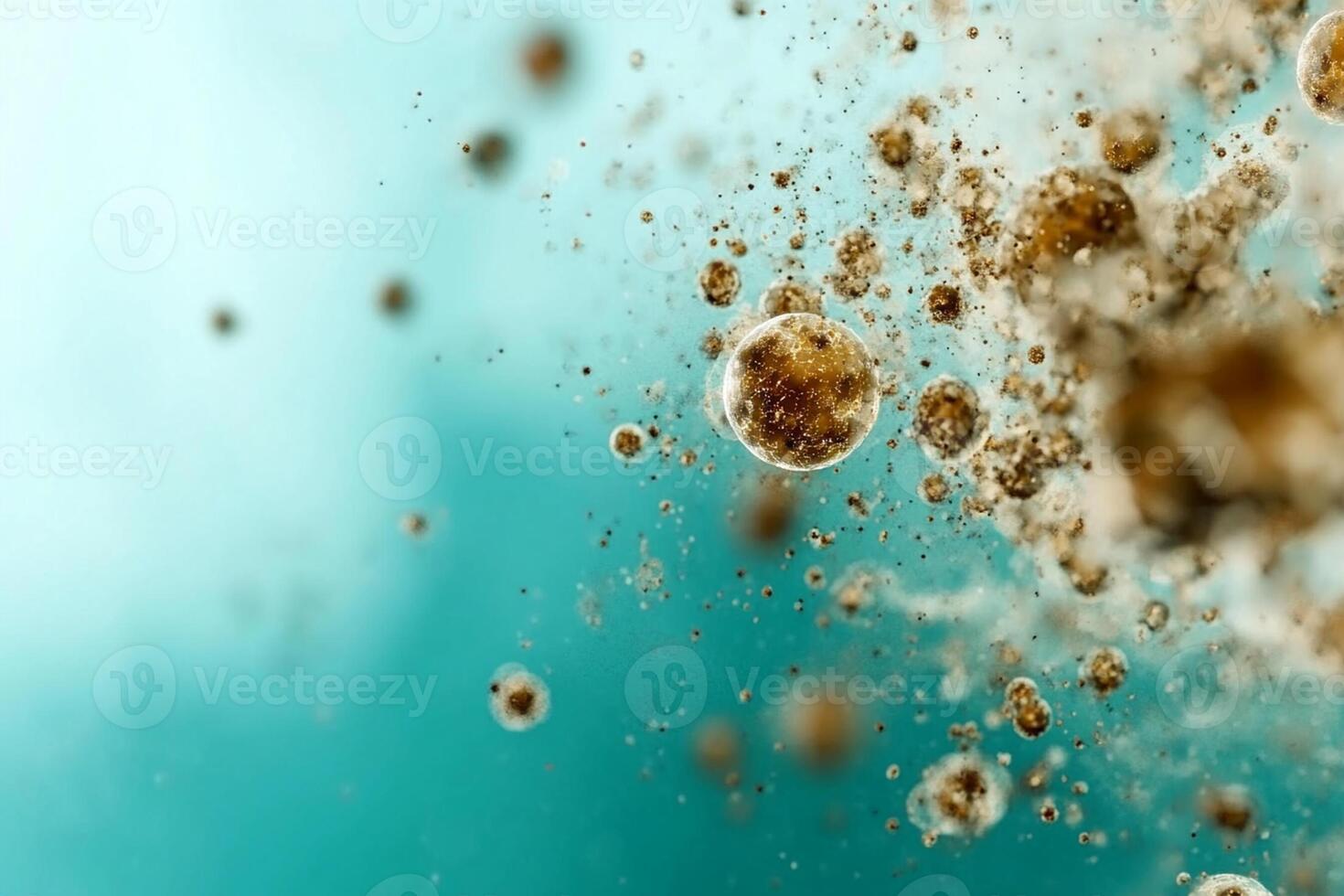 A close up of a small amount of water with brown bubbles photo