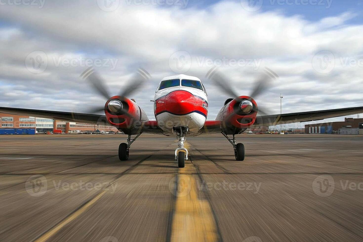 A small plane on the runway photo