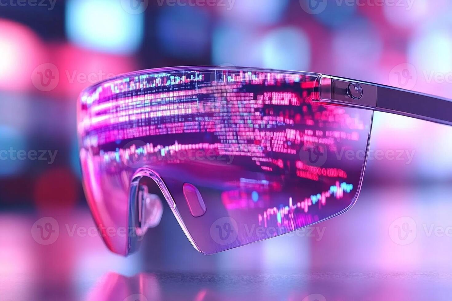 A pair of glasses with a computer screen reflected in them photo