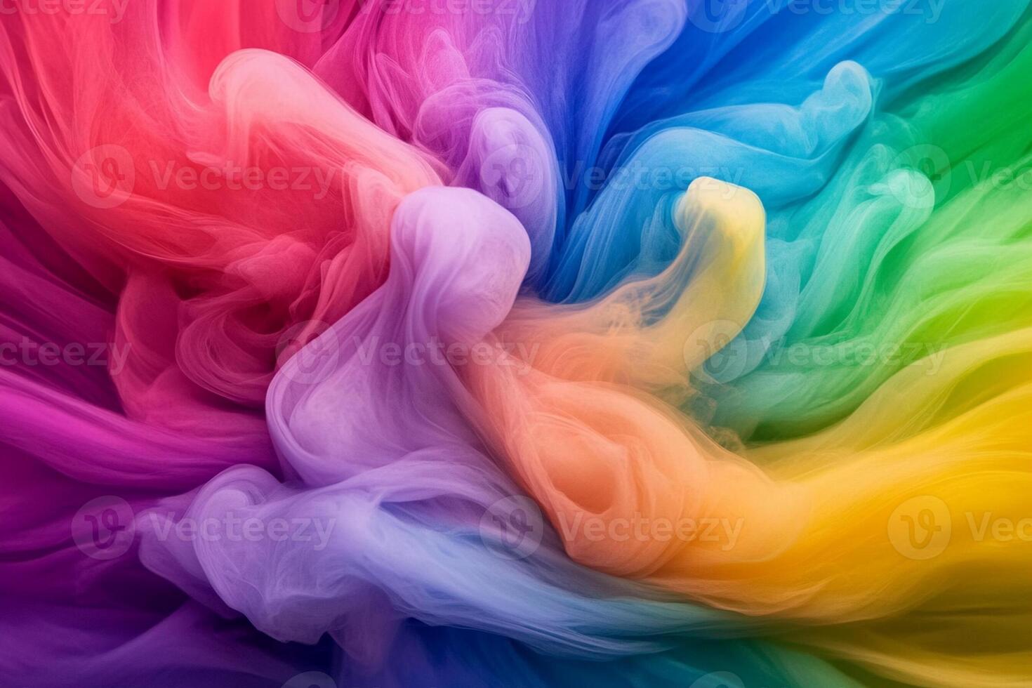 Colorful ink swirls on a black background photo