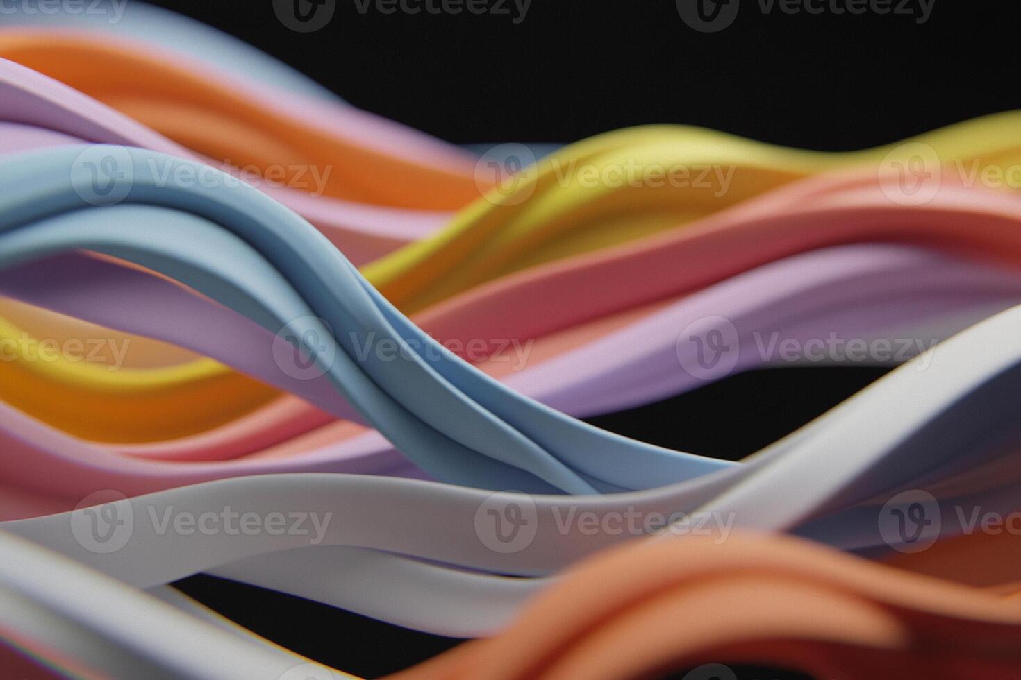 A close up of a bunch of colorful plastic wavy lines photo
