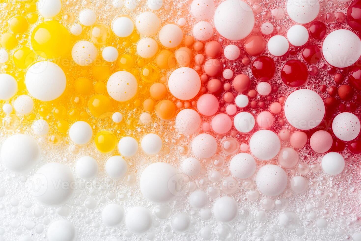 Colorful bubbles and soap bubbles on a white surface photo