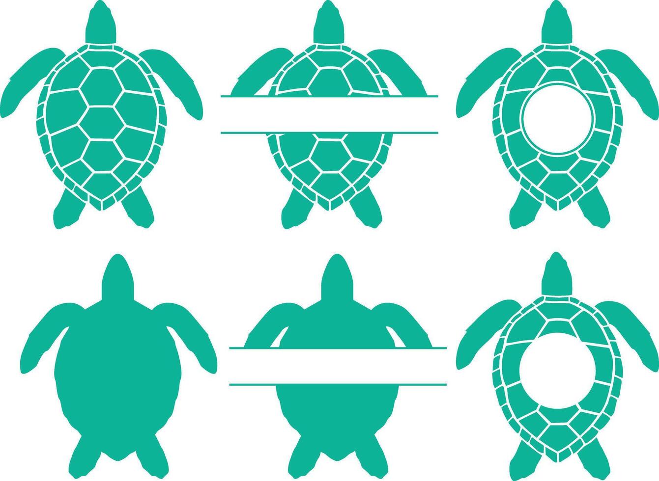 Sea Turtle Monogram Frame, Turtle Monogram, Beach Monogram vector
