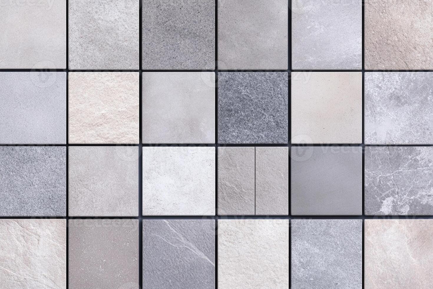A large collection of gray and white tiles photo